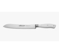Arcos Coltello per Pane 8 pollici in Acciaio Inossidabile, Coltello da Cucina Seghettato con Manico Ergonomico in Poliossimetilene e Lama da 200 mm, Serie Riviera Blanc, Colore Bianco