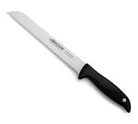 Arcos Coltello per Pane con Lama in Acciaio Inossidabile Nitrum 200 mm - Ideale per Uso Domestico Quotidiano, Offre una Grande Varietà di Tagli per il Cibo - Nero, Serie Menorca