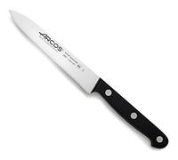 Arcos Coltello per Pelare in Acciaio Inossidabile con Lama Seghettata per Pomodori, Ideale per Tagliare e Tritare - Manico Ergonomico in Poliossimetilene, Lama da 130 mm - Serie Universal, Nero
