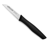 Arcos Coltello per Sbucciare in Acciaio Inossidabile Nitrum, Ideale per Frutta e Verdura, Manico Ergonomico in Polipropilene, Lama da 80 mm, Nero, Serie Nova