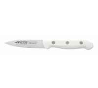 Arcos Coltello per Sbucciare in Acciaio Inossidabile Nitrum, Manico Ergonomico in Polipropilene, Ideale per Frutta e Verdura, Lama da 80 mm, Bianco, Serie Artika