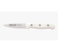 Arcos Coltello per Sbucciare in Acciaio Inossidabile Nitrum, Manico Ergonomico in Polipropilene, Ideale per Frutta e Verdura, Lama da 80 mm, Bianco, Serie Artika