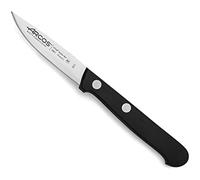 Arcos Coltello per Sbucciare in Acciaio Inossidabile per Frutta e Verdura, Manico Ergonomico in Poliossimetilene, Lama da 80 mm, Nero, Serie Universal