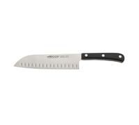 Arcos Coltello Santoku Acciaio Inox Nitrum 180 mm - Lama resistente e durevole, manico ergonomico POM nero, ideale per cucina quotidiana, taglio preciso e sicuro