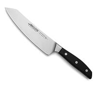 Arcos Coltello Santoku Forgiato in Acciaio Inossidabile - Coltello da Cucina Affilato Giapponese per Pesce, Carne e Verdure - Manico Ergonomico in Poliossimetilene, Lama da 190 mm - Nero, Manhattan