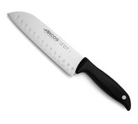 Arcos Coltello Santoku in Acciaio Inossidabile Nitrum con Lama da 180 mm - Manico in Polipropilene, Design Innovativo per Uso Quotidiano - Nero, Serie Menorca