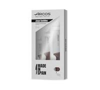 Arcos Niza, Set di coltelli da cucina 3 pezzi (Verdure + Cucina + Chef), Colore Rosso metallico