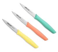 Arcos Nova, Set Coltello Sbucciare, Acciaio Inossidabile NITRUM 85 mm, Manico Polipropilene in 3 colori
