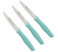 Arcos Nova Set di 3 Coltelli Mondatori da 100millimetri per Sbucciare Frutta e Verdura Coltelli da Sbucciatura in Acciaio Inossidabile e Manico in Polipropilene Colore Menta