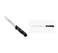 ARCOS Riviera Set di Coltelli Professionali - 2 Pezzi: Coltello Disossatore per Carne 130mm e Coltello per Affettare Prosciutto e Salumi - Acciaio Forgiato NITRUM, Manico Ergonomico Nero