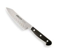 Arcos Santoku Coltello da 5 pollici in acciaio inox nitrum e lama 145 mm, manico ergonomico poliossimetilene POM, design classico e finitura arrotondata, serie Opera, colore nero