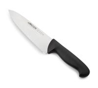Arcos Serie 2900, Coltello da Chef Coltello da Cucina, Lama Serrata Acciaio Inossidabile NITRUM 200 mm, Manico Polipropilene, Colore Nero