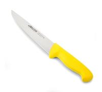 Arcos Serie 2900 - Coltello Scannare Coltello Macellaio Coltello Bistecca - Lama Acciaio Inossidabile Nitrum 200 mm - Manico Polipropilene Colore Giallo