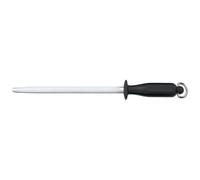 ARCOS Afilatore in Acciaio Nitrum e Lama 250 mm - Corpo in Acciaio al Carbonio Rivestito in Cromo, Manico in Polipropilene, Forme Leggere e Morbide - Nero, Serie Chaira