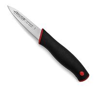 Arcos Serie Duo - Spelucchino Coltello per sbucciare - Lama Acciaio Inossidabile Nitrum 85 mm - Manico Polipropilene Coperto da Elastomer Colore Nero e Rosso