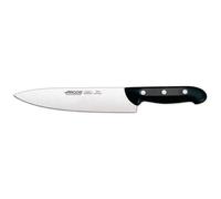 Arcos Coltello Chef in Acciaio Inossidabile - Coltello da Cucina Professionale Multiuso per Tagliare Carne e Verdure, Manico Ergonomico in Poliossimetilene, Lama da 220 mm - Nero, Serie Maitre