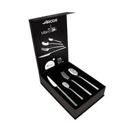 Arcos Serie Milano - Set di posate da 24 pezzi in confezione regalo (6 coltelli + 12 cucchiai + 6 forchette) monoblocco in acciaio inox, colore argento