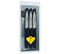 ARCOS Set 6 Pezzi Coltello da Cucina 10 cm. 6 Coltelli da Cucina in Acciaio Inox con Manico Ergonomico in Polipropilene per Tagliare Frutta, Verdura e Tuberi. Serie Nova. Colore Nero