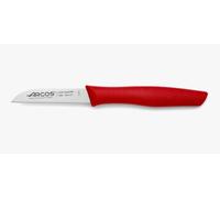 Arcos Serie Nova - Spelucchino Coltello per sbucciare - Lama Acciaio Inossidabile Nitrum 80 mm - Manico Polipropilene Colore Rosso