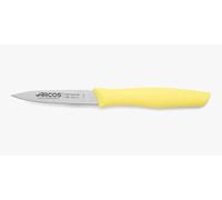Arcos Serie Nova, Spelucchino Coltello per sbucciare, Lama Acciaio Inossidabile NITRUM 85 mm, Manico Polipropilene, Colore Giallo