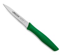 Arcos Serie Nova - Spelucchino Coltello per sbucciare Serrato - Lama Acciaio Inossidabile Nitrum 100 mm - Manico Polipropilene Colore Verde