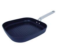 Arcos Serie Samoa | Padelle Grill Antiaderente 28x28 cm | Bistecchiera | Alluminio Forgiato | Adatto a qualsiasi cucina | Anse Acciaio inossidabile effetto freddo | Nero | FULL INDUCTION