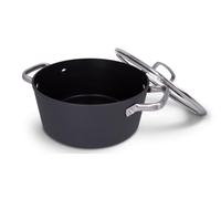 Arcos Serie Samoa | Pentola Antiaderente 20 cm e 2,6 L | Alluminio Forgiato | Adatto a qualsiasi cucina | Anse Acciaio inossidabile effetto freddo | Lavabile in lavastoviglie | Nero | FULL INDUCTION