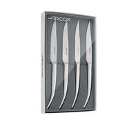 Arcos Serie Stainless - Confezione da 4 pezzi Coltello Cotolero Monoblocco in Acciaio Inox da 110 mm - Coltello Monoblock in Acciaio Inox Colore Argento