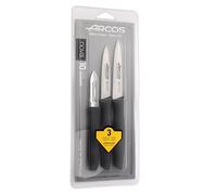 Arcos Series Nova - Set Coltelli da Paring - Lama in Acciaio Inox Nitrum - Manico Polipropilene Colore Nero