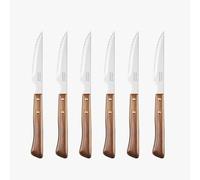 Arcos Set di 6 Coltelli da Bistecca da 4.3 pollici, Confezione Coltelli Tascabili, Bordo in Perla per Tagliare e Filettare la Carne, Lama Seghettata, Manico in Legno di Faggio, Serie Mesa