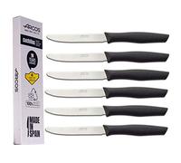 Arcos Set di coltelli da carne | Coltello da bistecca | Coltelli da tavola da carne | 6 pezzi | lama 110 mm | acciaio inox | manico in nylon | lavabile in lavastoviglie (Filo segato)