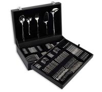 ARCOS Set di Posate Completo 113 Pezzi in Acciaio Inossidabile - 12 Pezzi per Tavola, Pranzo, Pesce, Servizio Caffè e Dessert, con Pezzi da Servizio - Colore Argento, Serie Berlin