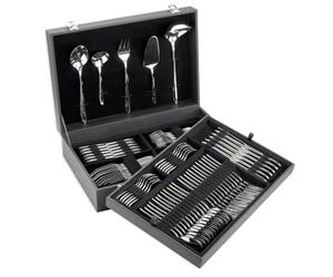 ARCOS Set di Posate Completo 113 Pezzi in Acciaio Inossidabile - 12 Pezzi per Tavola, Pranzo, Pesce, Servizio Caffè e Dessert, con Pezzi da Servizio - Colore Argento, Serie Berlin