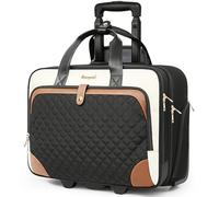 Arcoyard Rolling Laptop Bag Women Rolling Cartella per le donne, Beige e marrone., Medium, Design elegante e minimalista