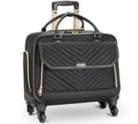 Arcoyard Valigetta da donna con 4 ruote girevoli e manico telescopico estensibile, borsa per laptop con ruote, borsa per computer a rullo, per lavoro, viaggi, bagaglio a mano, design TSA, nero, nero,