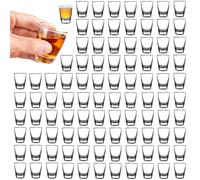 ARCPNRT 96 PCS Bicchierini da Liquore, Bicchierini da Degustazione 35 ml, Bicchiere Monodose Base Spessa, Tumbler Vetro Resistente, Calici Piccoli per Feste Serate, Adatti per Distillati Vodka