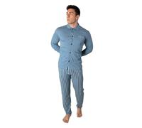 Arcte 1954 Pigiama Uomo Aperto in Fresco Cotone e Pantaloni a Righe Verticali (XXL)