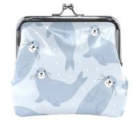 Arctic Animals - Portamonete e tasche in pelle con chiusura per carte, motivo: animali artici, OneSize, Foca Animali Artici, Taglia unica, Classico