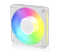 ARCTIC BioniX P12 A-RGB bianco, ventola PWM 120 mm, Daisy Chain | Elevata pressione statica, 450-3000 rpm, 16 LED A-RGB, pannello laterale traslucido, collegamento senza cavi