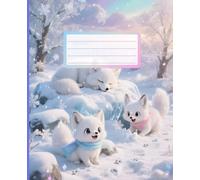 Arctic Fox Composition Notebook: Pastel Winter Themed | Adorable little arctic fox Notebook Journal for Kids, Teens, Students & Adults | Chibi Kawaii ... | College Ruled | 7.5" x 9.25" | 110 Pages