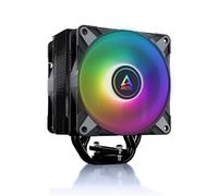 ARCTIC Freezer 36 A-RGB (black) - Dissipatore CPU a torre singola con push-pull, due ventole P da 120 mm ottimizzate per la pressione e illuminazione ARGB, cuscinetto fluidodinamico, 200-2000 rpm