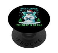 Arctic Gamer Pixel Art Retro 8-Bit Inverno Geek Design PopSockets PopGrip Adesivo