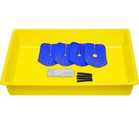 Arctic Hayes DT1 - Kit di scarico per radiatore riutilizzabile, con vassoio, collari di deviazione, cinghie di tenuta, gel resistente all'acqua e istruzioni, colore: giallo