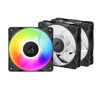 ARCTIC P12 Pro A-RGB LN - Pacco da 3 - Ventola Premium a basso rumore, ventola PWM da 120 mm con splitter cavo a Y, 450-2000 rpm, 0 rpm <5% PWM, 5V Digital RGB, cuscinetto fluidodinamico, 4 pin - Nero