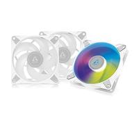 ARCTIC P12 PWM PST A-RGB (3 Pezzi) - Ventola per case PC PWM da 120 mm ottimizzata per la pressione statica, ventola per case, semi-passiva: 200-2000 rpm (0 rpm <5%), 5V 3 pin A-RGB LED - Bianco