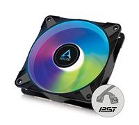 ARCTIC P12 PWM PST A-RGB - Ventola per case PC PWM da 120 mm ottimizzata per la pressione statica, ventola per case, semi-passiva: 200-2000 rpm (0 rpm <5%), 5V 3 pin A-RGB LED, ventola singola - Nero