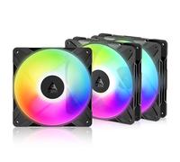 ARCTIC P14 Pro Reverse A-RGB - 3 Pack - 140 mm Ventola Premium con flusso d’aria inverso, Ventole PWM con splitter per cavo a Y, 400-2650 rpm, 0 rpm <5% PWM, 5V Digital RGB, FDB, 4-Pin - Nero