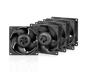 ARCTIC S8038-10K (4 Pezzi) - Ventola per server PC | 80x80x38 mm, Workstation, con doppio cuscinetto a sfera, 500-10000 rpm, PWM regolata, connettore a 4 pin, 12 V DC - Nero