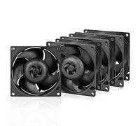 ARCTIC S8038-7K (4 Pezzi) - Ventola per server PC 80x80x38 mm, Workstation, con doppio cuscinetto a sfera, 500-7000 rpm, PWM regolata, connettore a 4 pin, 12 V DC - Nero