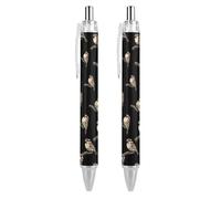 Arctic Sparrow Birds penna a sfera personalizzata fantasia divertente penne a sfera nera regali 2 pz
